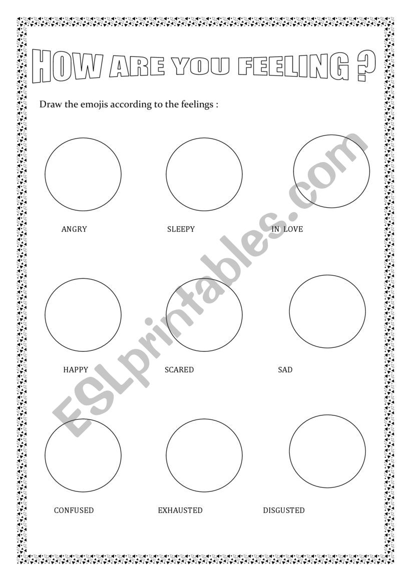 Feelings and Emotions worksheet