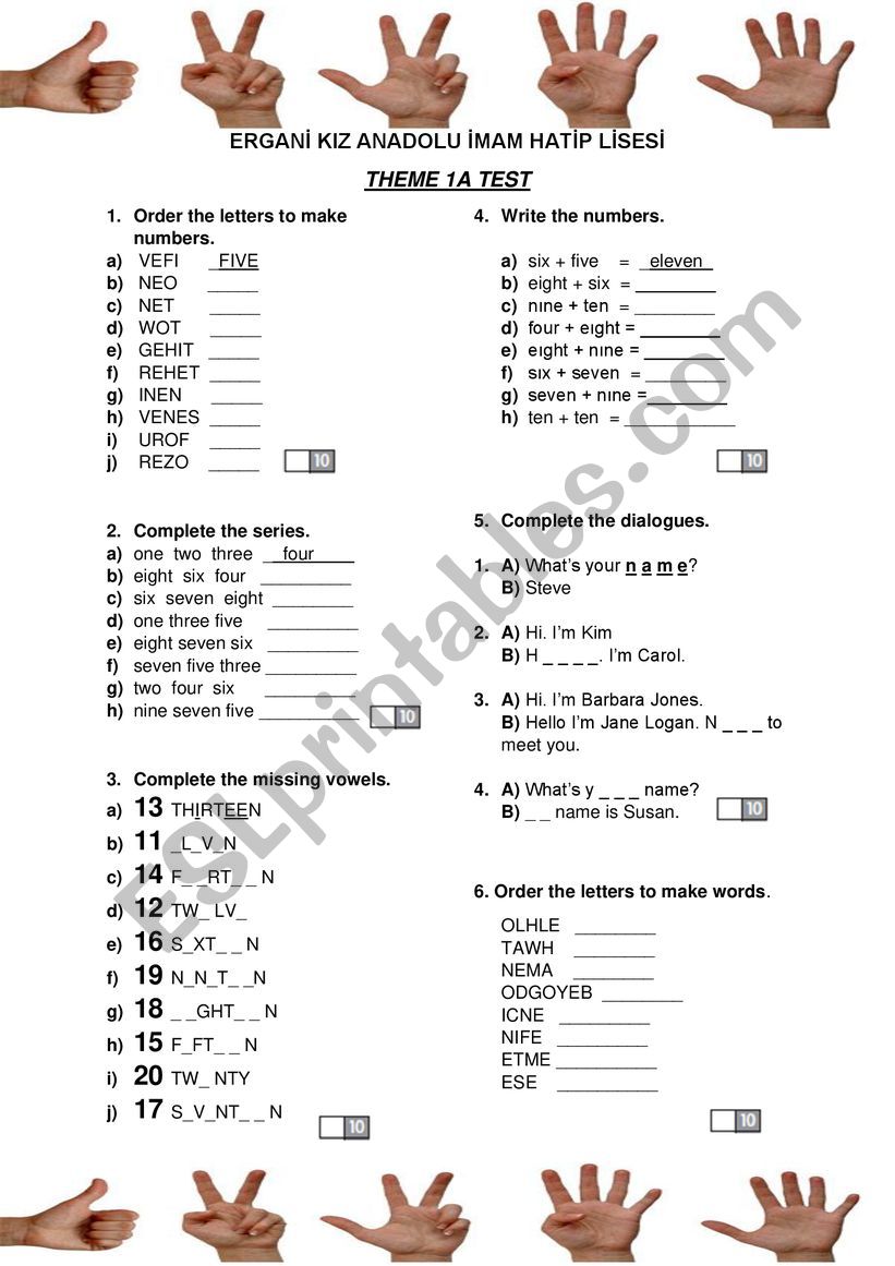 Basic Fundamentals worksheet