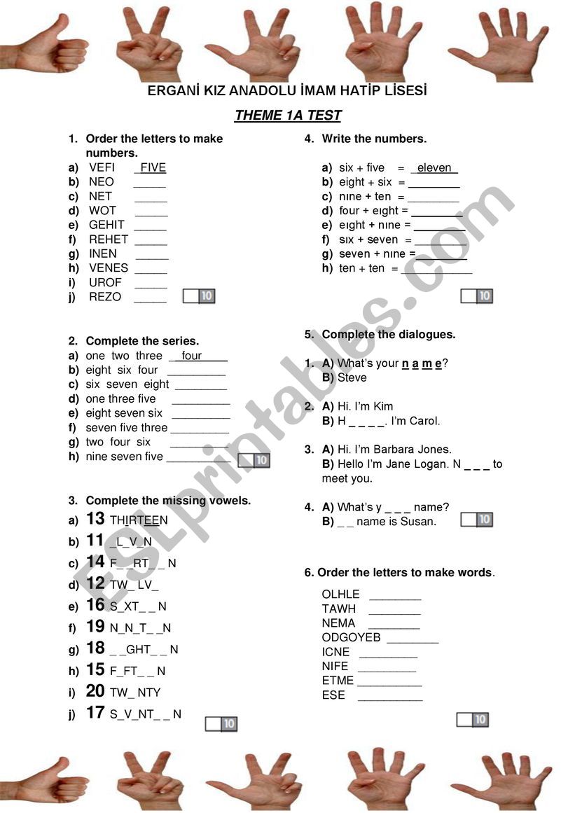 Basic Fundamentals worksheet