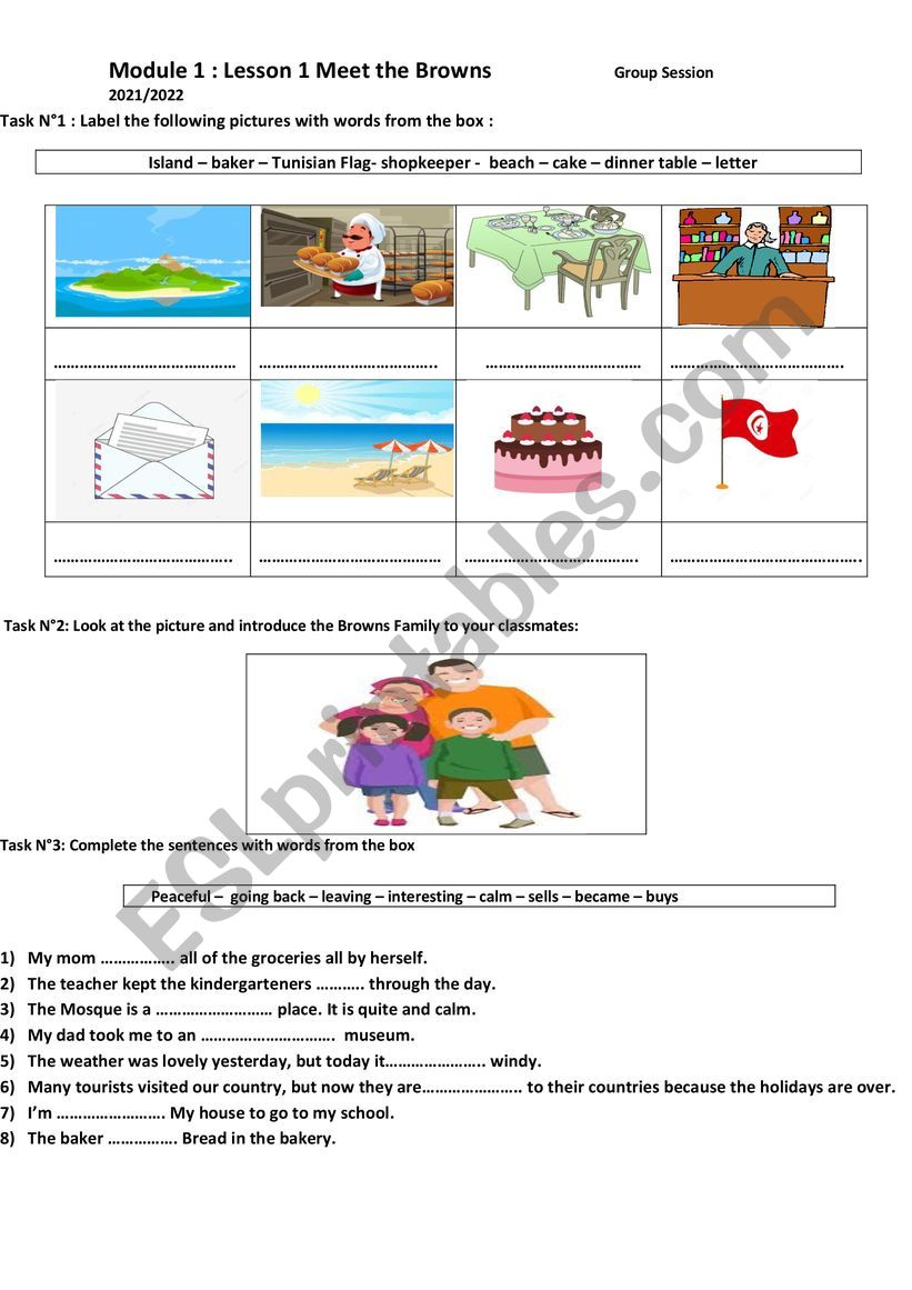 Module 1 : Lesson 1 8th form Tunisian Pupils 