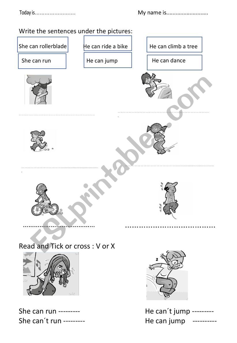CAN - CANT worksheet