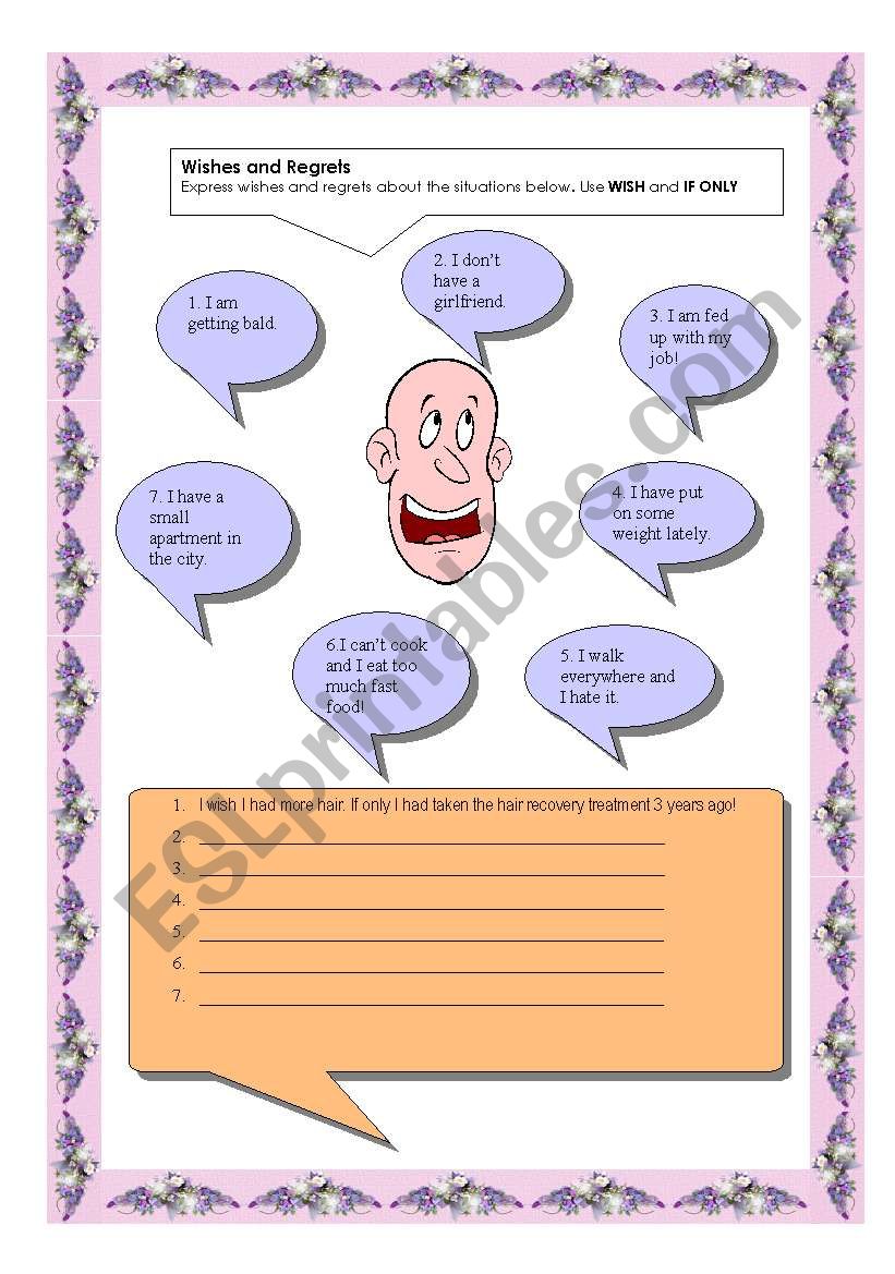 Wishes and Regrets worksheet