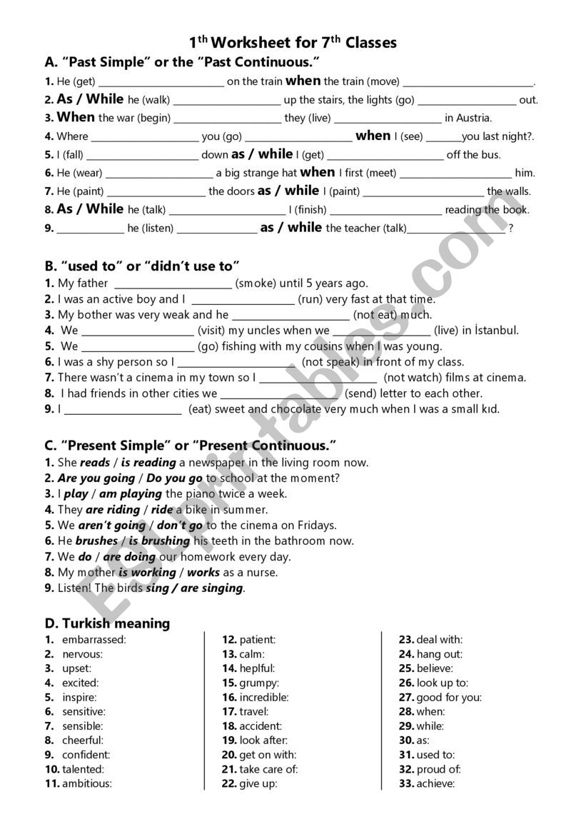 A Worksheet worksheet