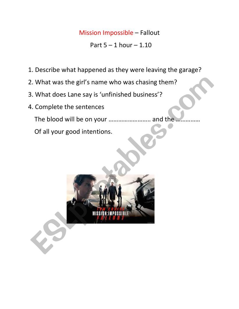 Mission Impossible Fallout Parts 5 and 6