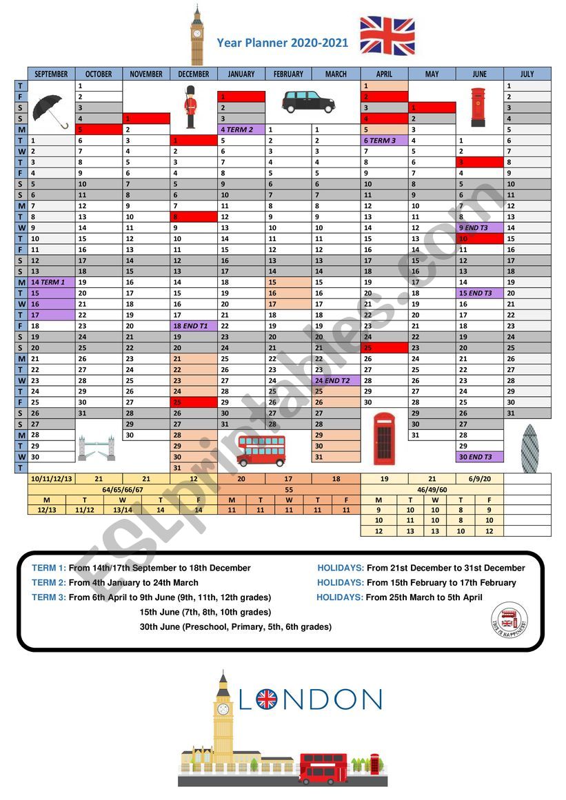 year planner worksheet