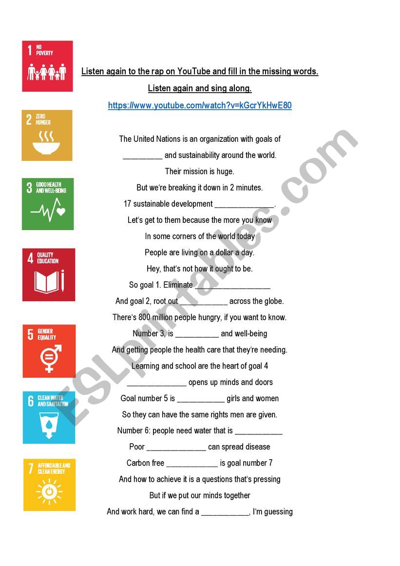 Sustainable Development Goals Rap