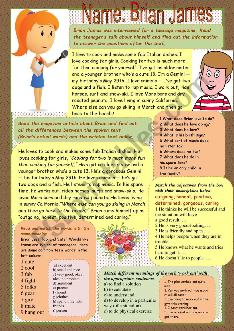 Reading Comprehension worksheet