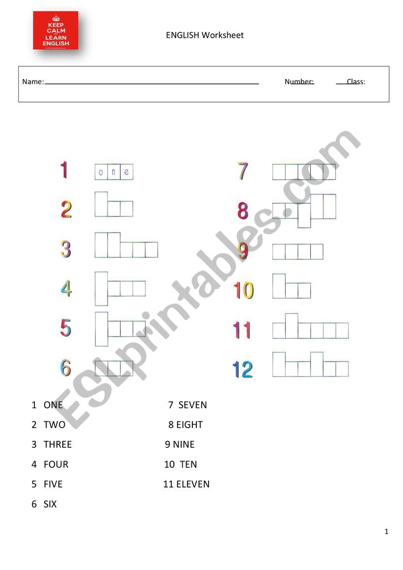 Numbers Special Needs Students