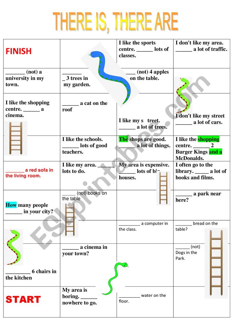 Snakes and ladders. There is, there are.