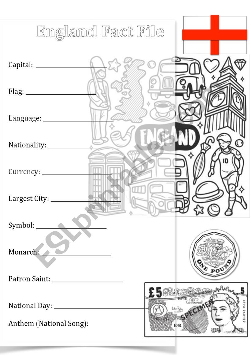 england fact file worksheet