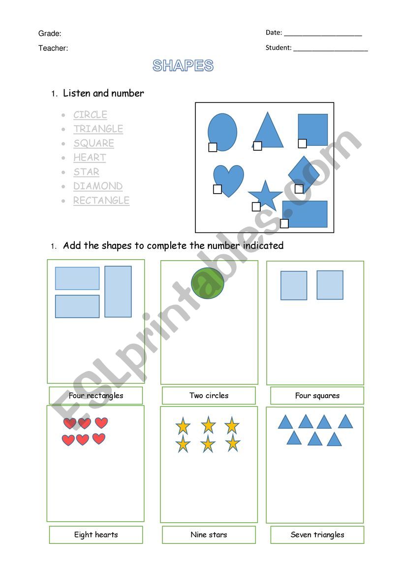 Shapes worksheet worksheet