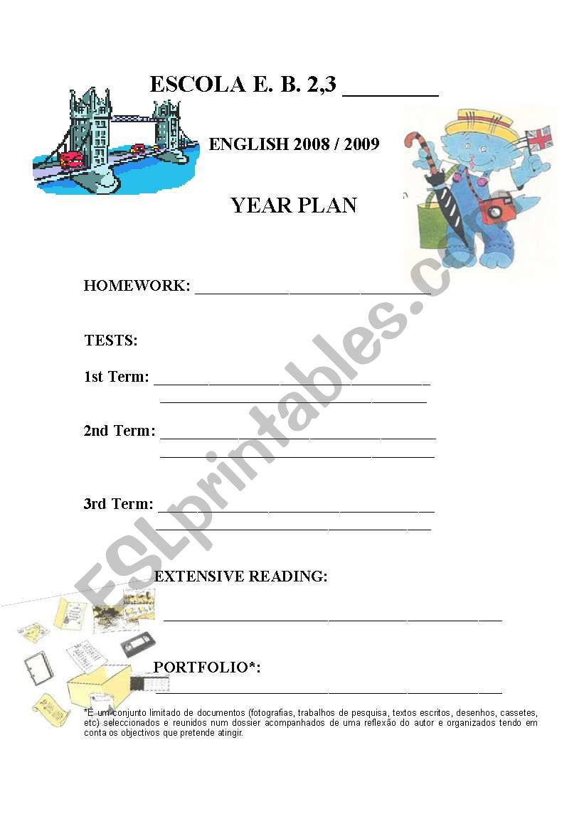 Year plan worksheet