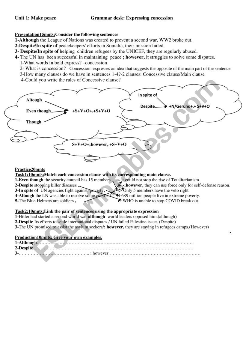 concession worksheet