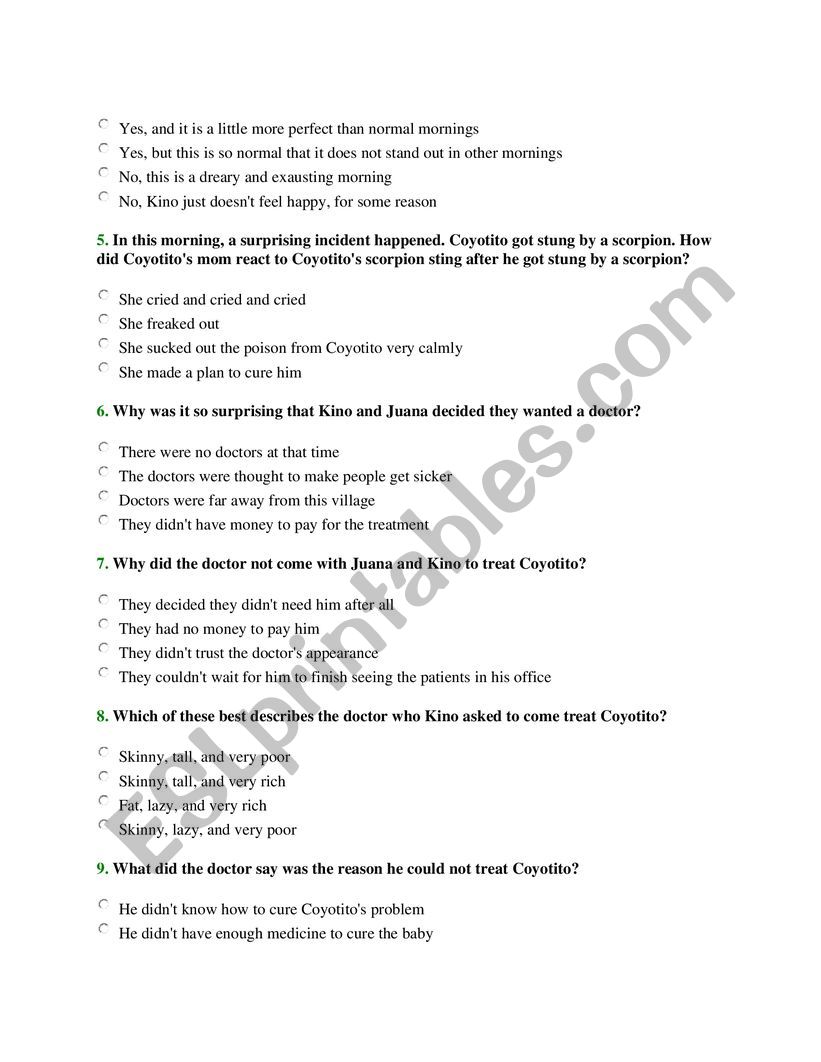 The Pearl John Steinbeck Quiz Chapter 1 3 Poogreatest The Pearl John Steinbeck Quiz Chapter 1 3 Poogreatest