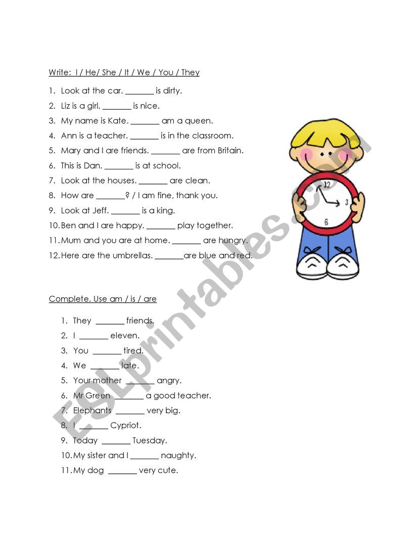 The verb to be worksheet