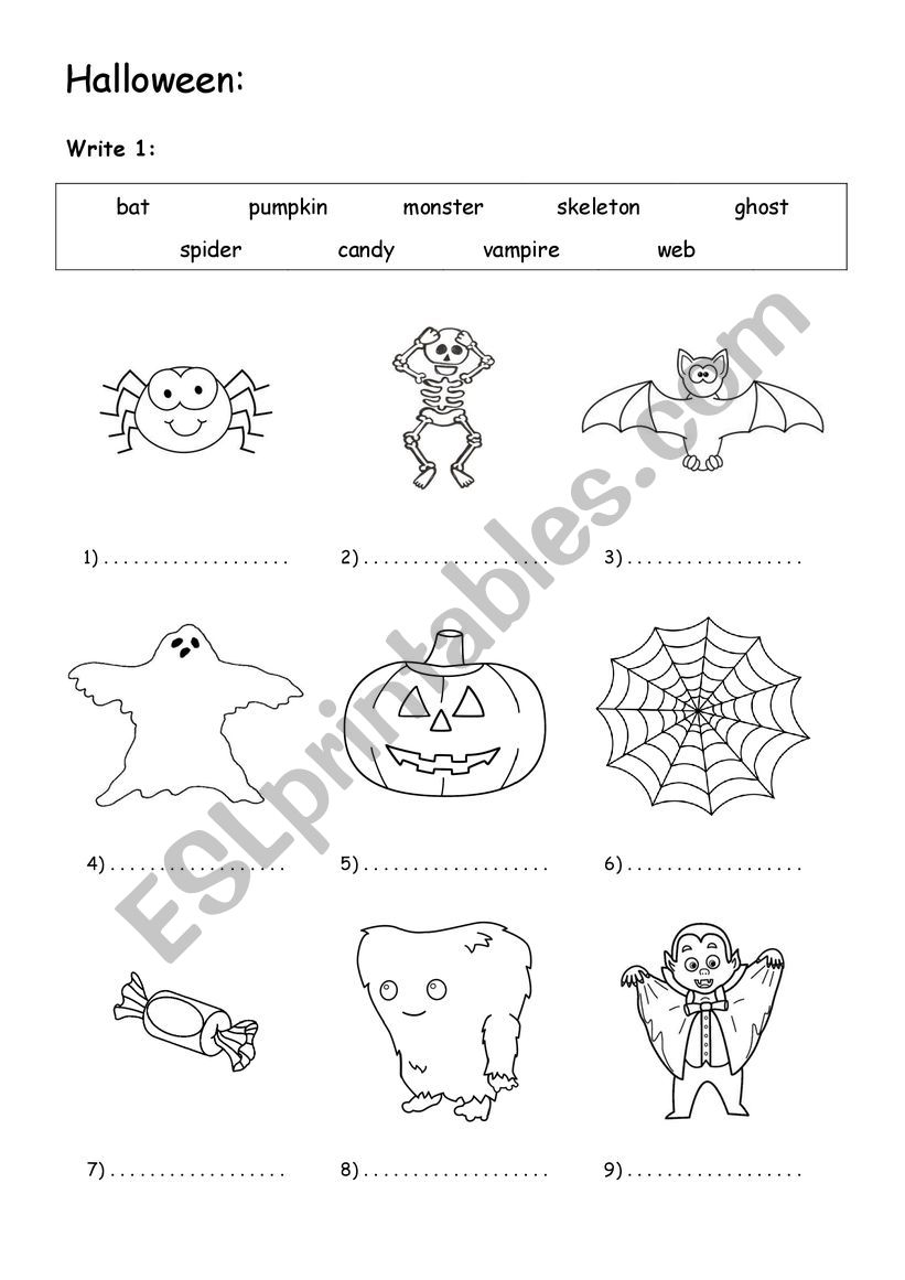 Halloween - Printable 1 worksheet