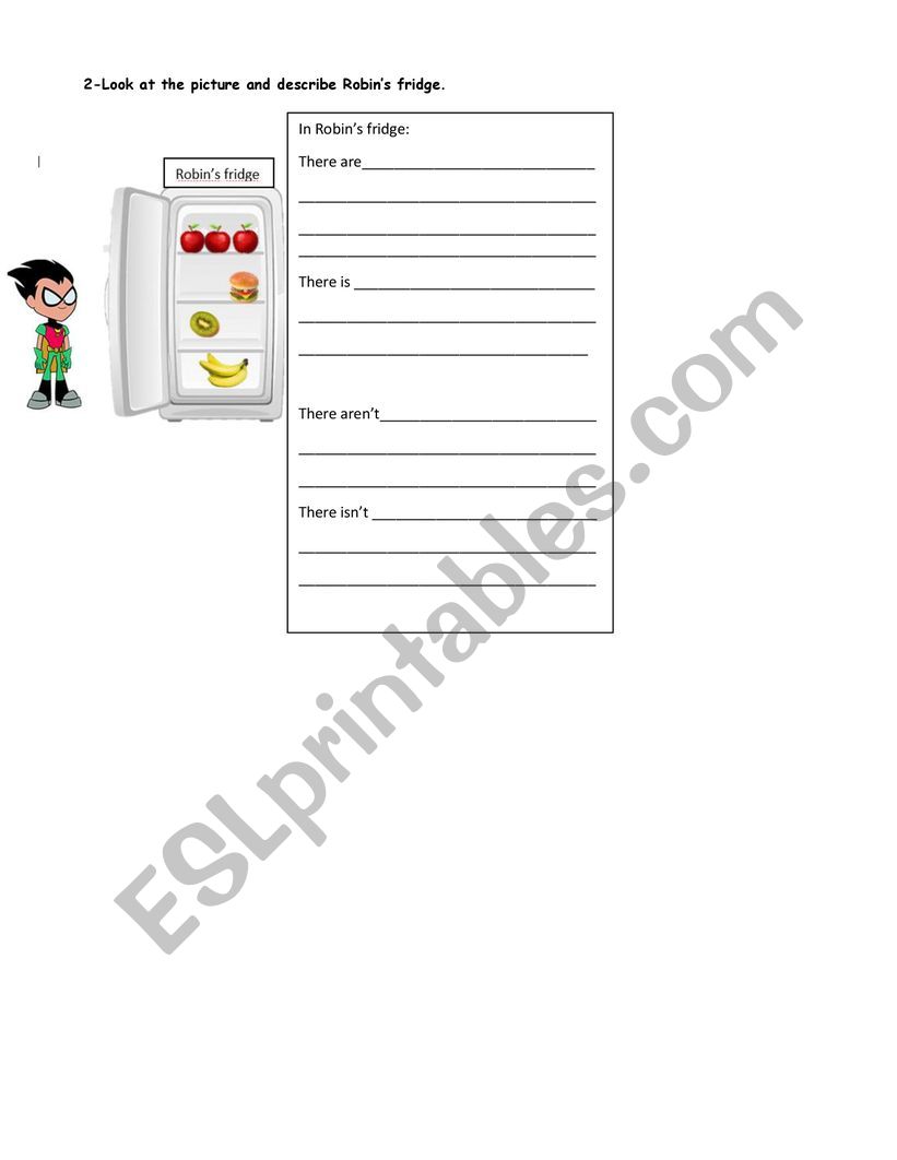 Robin�s Fridge worksheet