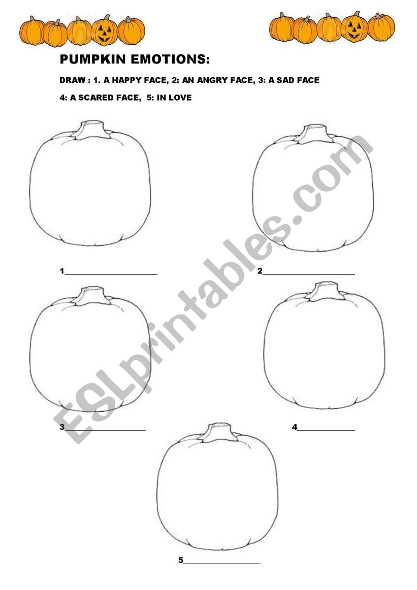 PUMPKIN EMOTIONS worksheet