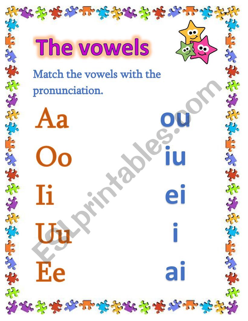 Vowels worksheet