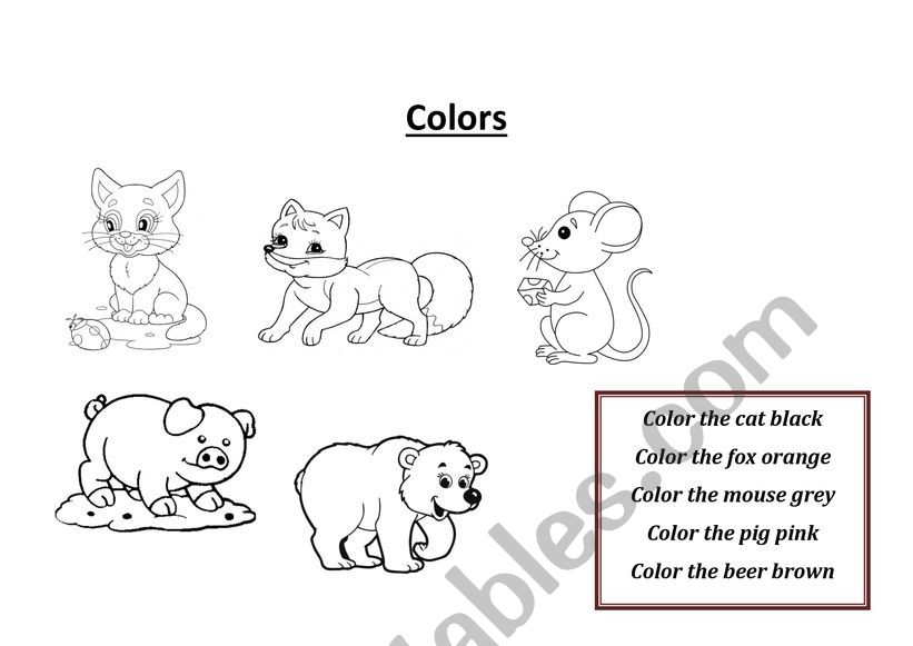 colors worksheet