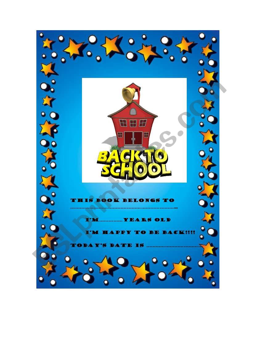 Bacl to School Book worksheet