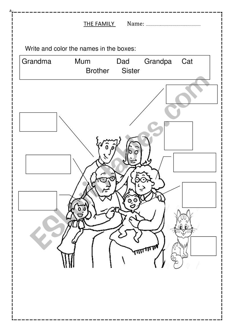 my family worksheet