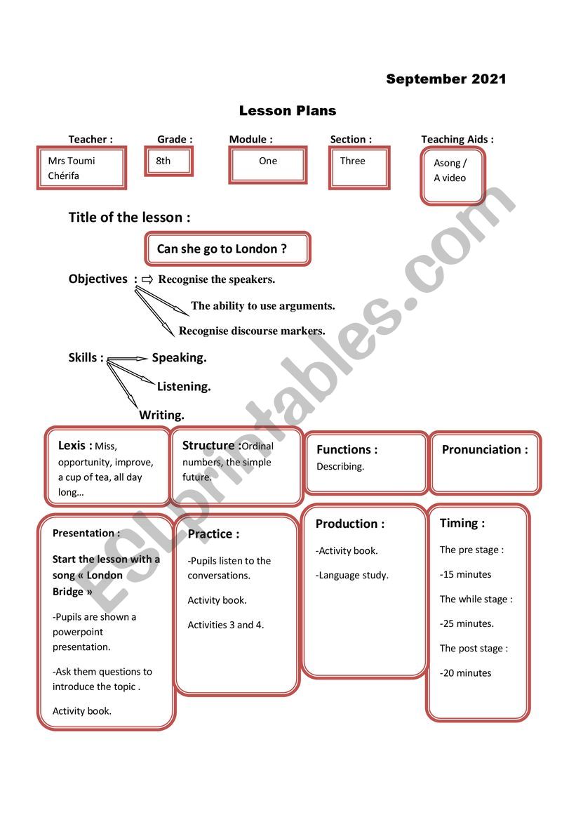 lesson plans worksheet