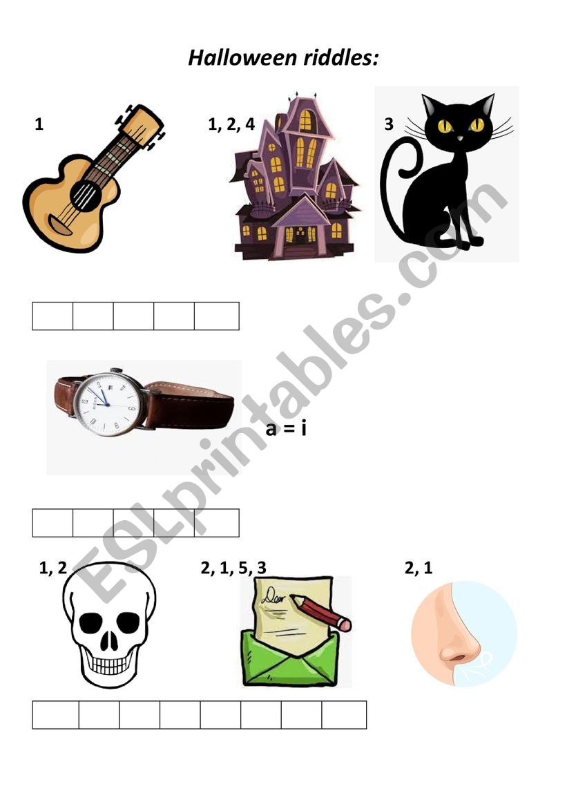 Halloween Riddles worksheet