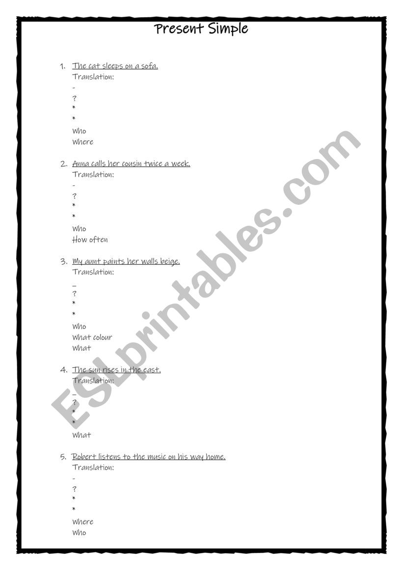 Present Simple worksheet