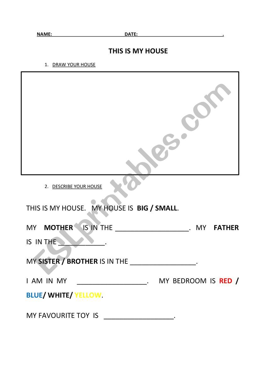 This is my house worksheet