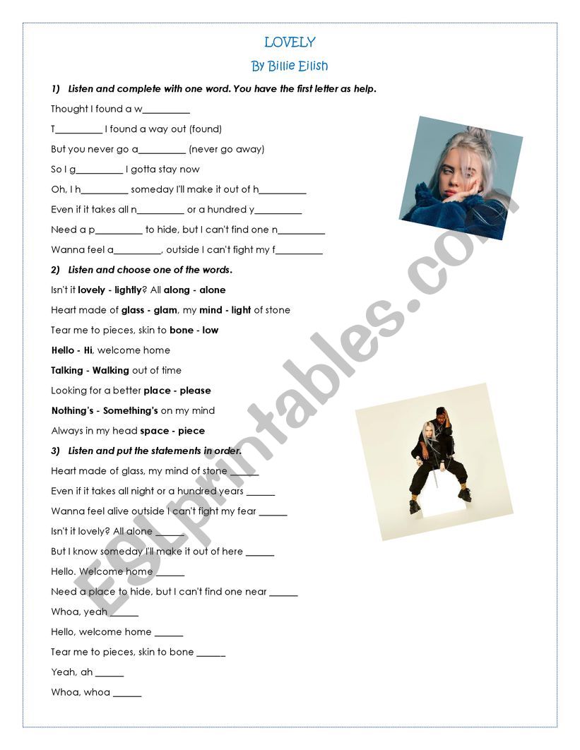 Lovely worksheet