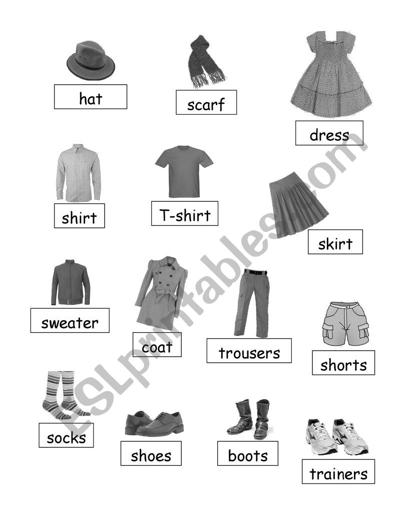 Clothes worksheet