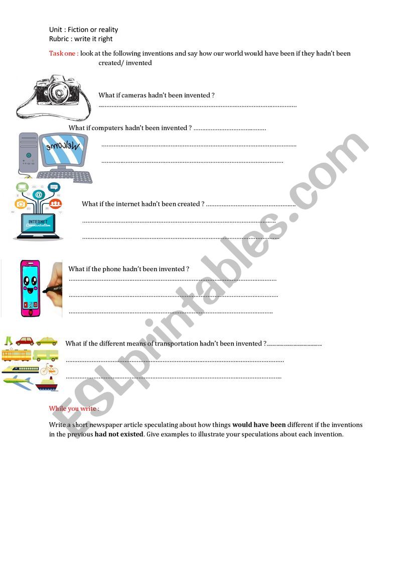 if clauses type 3 / writing activity 