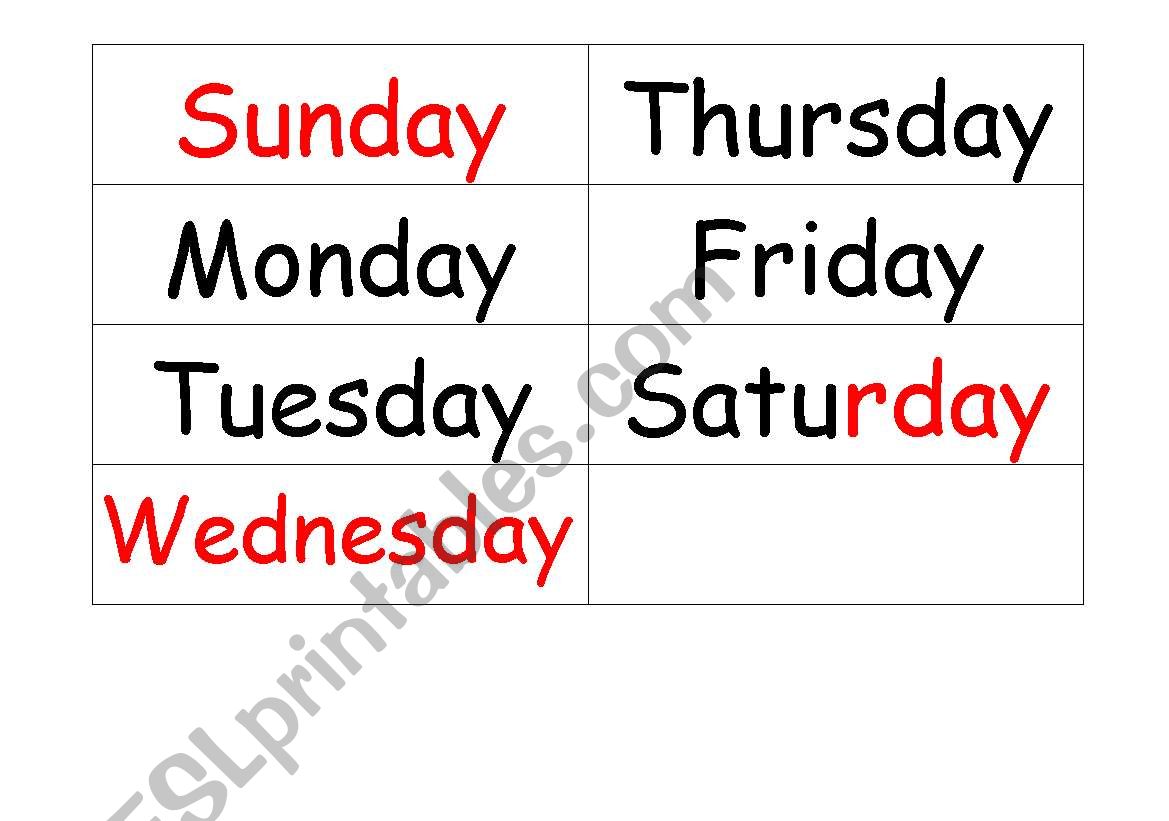 Days & Months worksheet