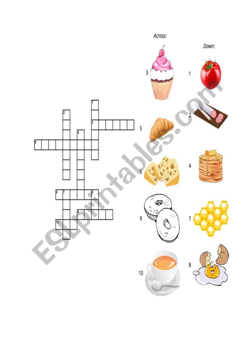 Food Crossword Puzzle worksheet