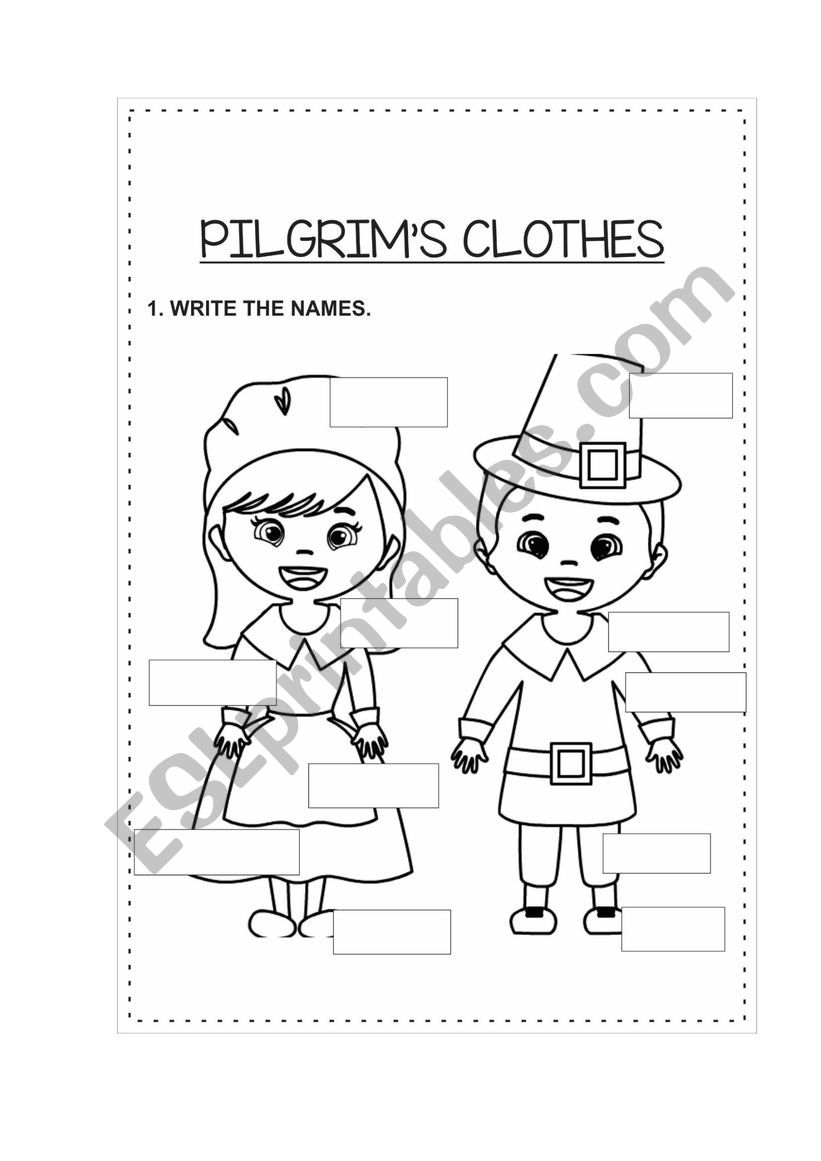 PILGRIM�S CLOTHES worksheet