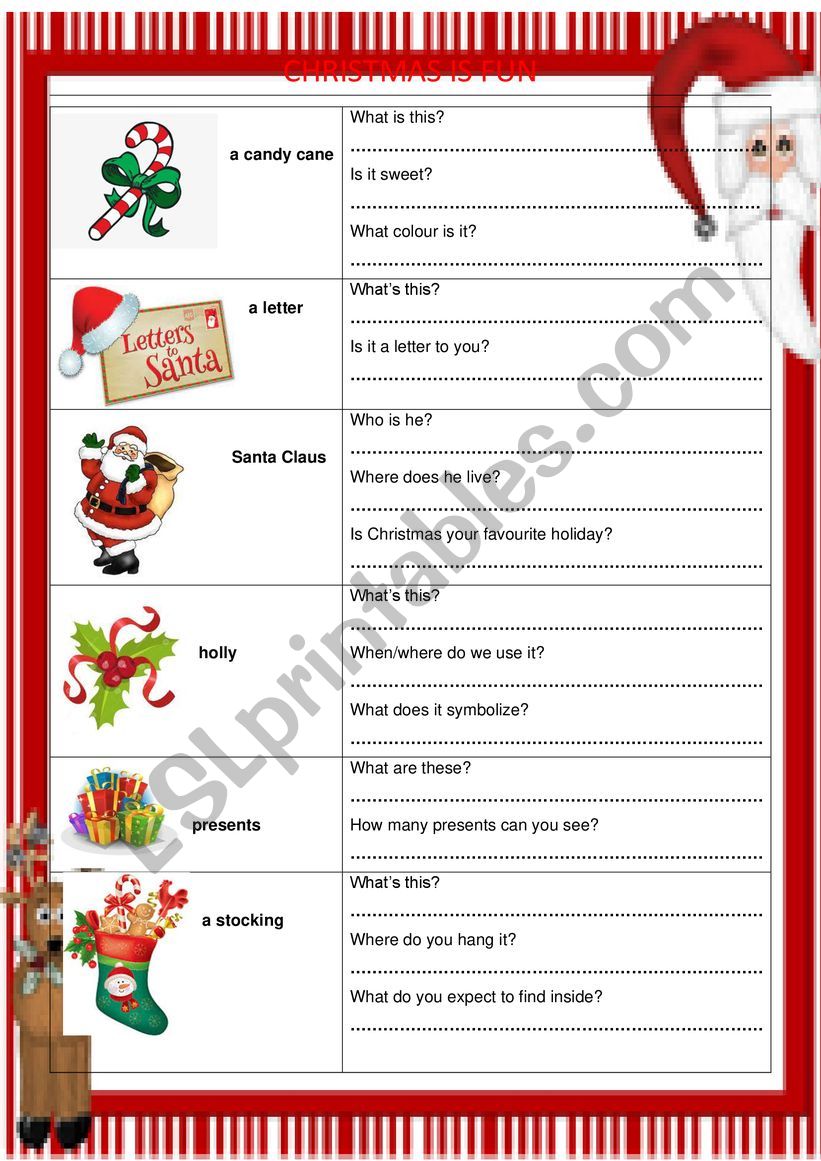 CHRISTMAS IS FUN worksheet