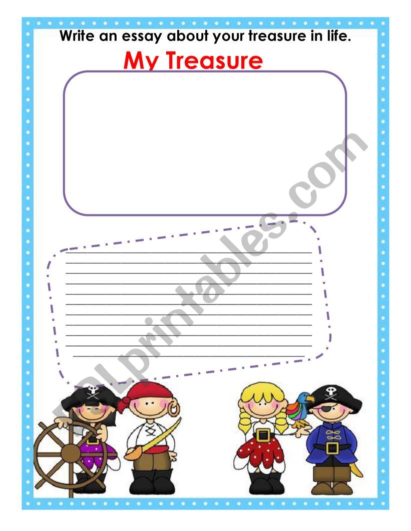 Treasure Writing Activity worksheet