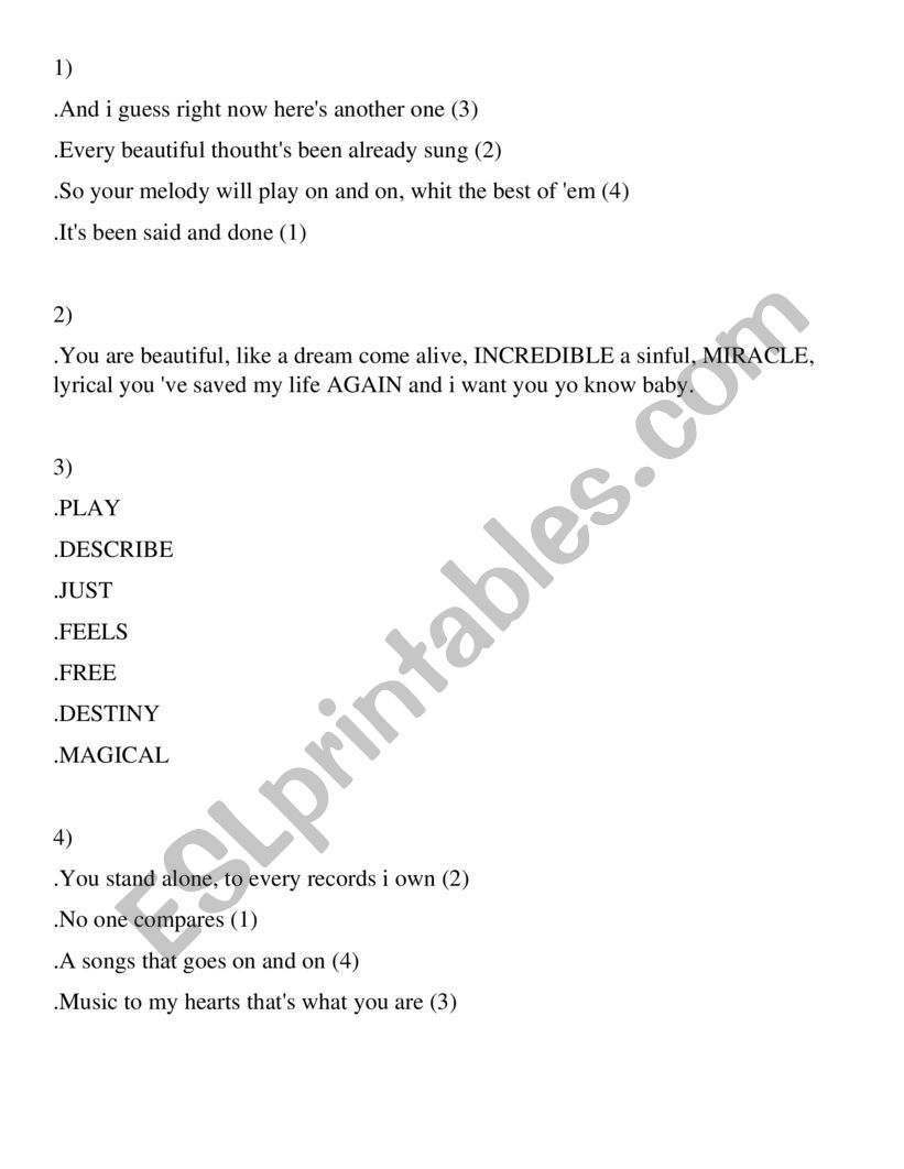 English exercises worksheet