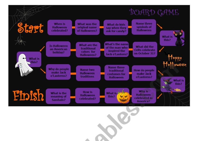 Halloween Board Game worksheet