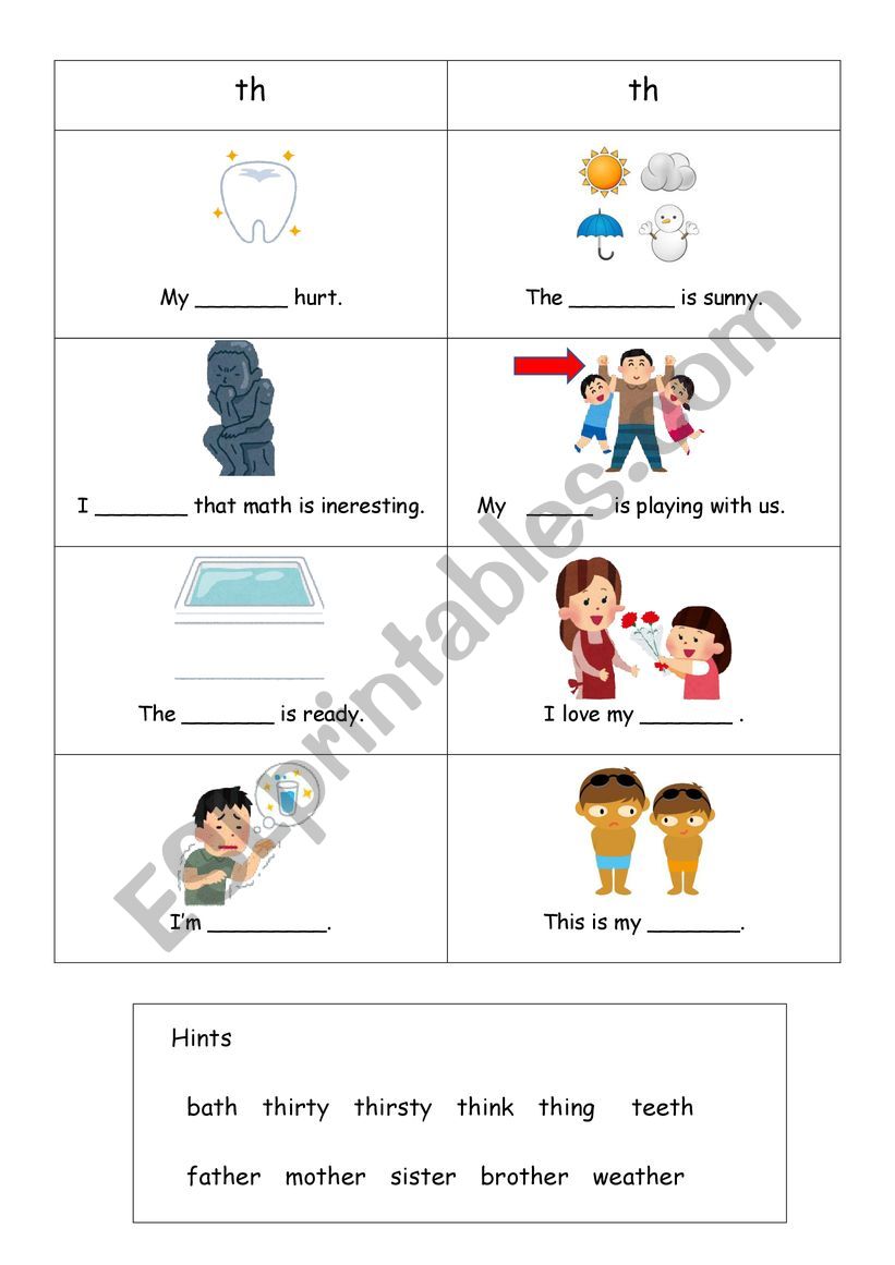 Phonics( th ) worksheet