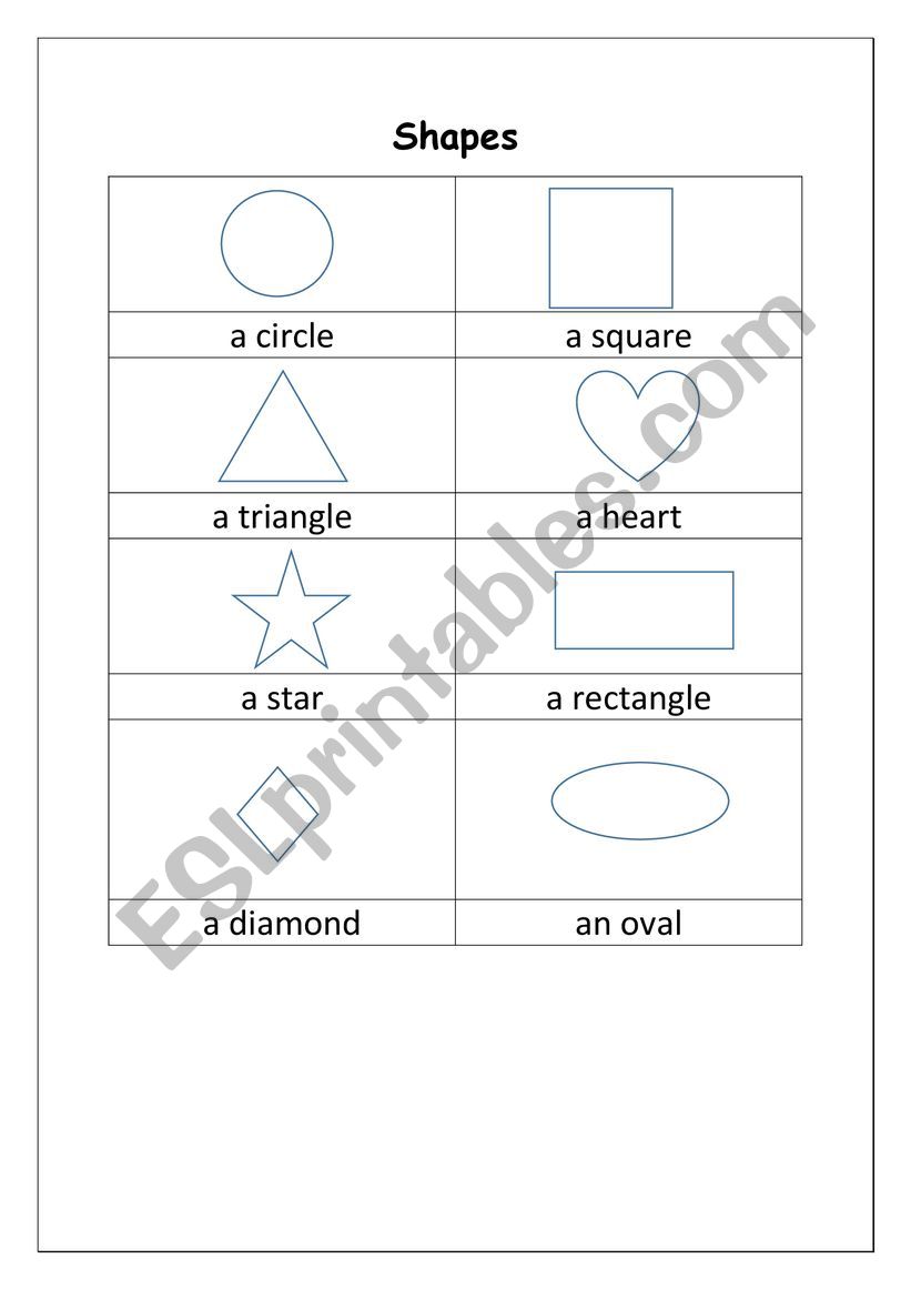 SHAPES worksheet