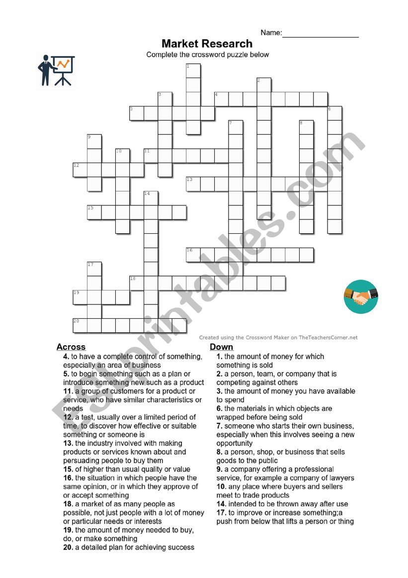 market research process crossword