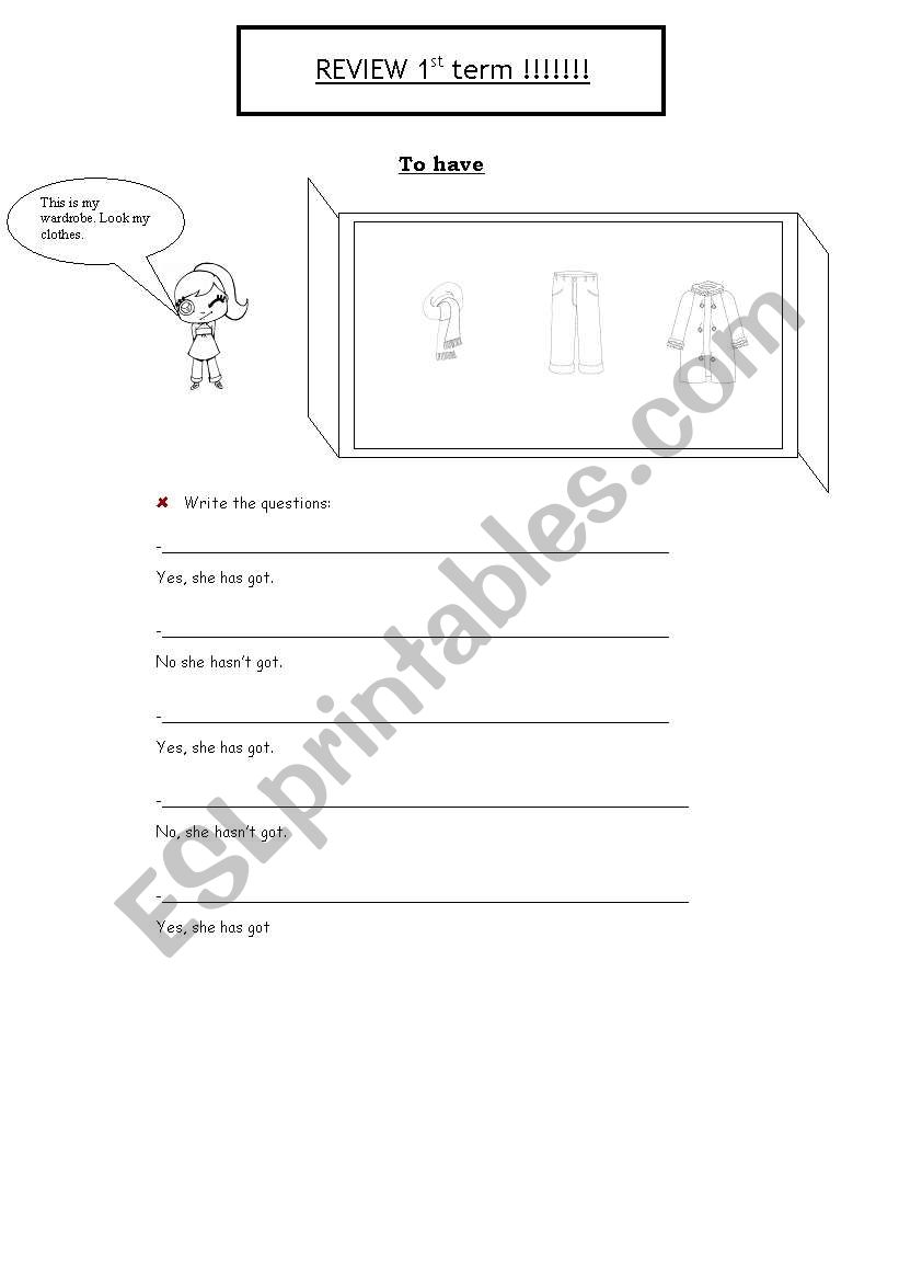  Verb to have worksheet