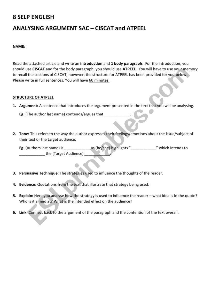 Analysing Argument - Animal Experimentation