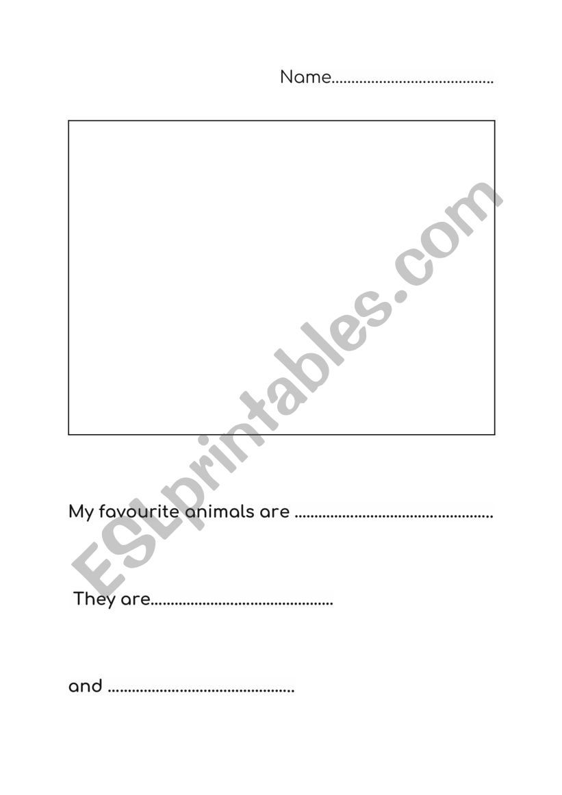 My favourite animal worksheet