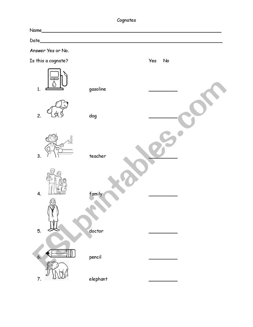 Identifying Spanish English Cognates