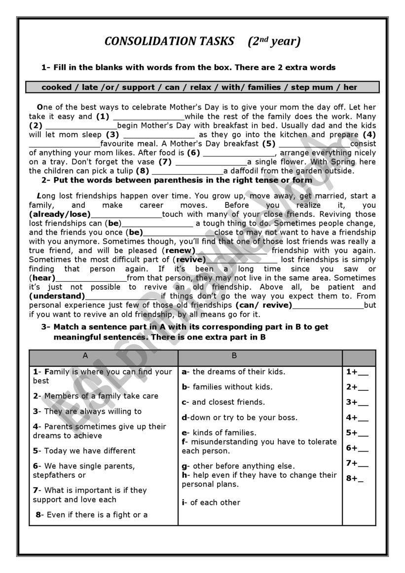 2nd year mid term 1 test language tasks 2