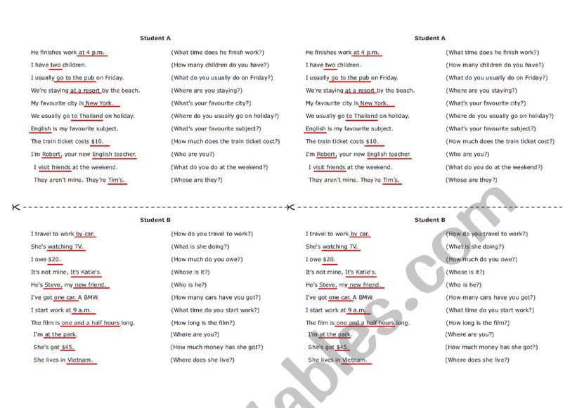 Wh-questions worksheet