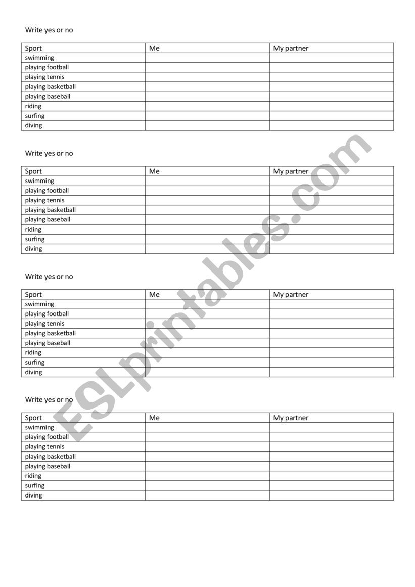 Like + ing  Speaking practice worksheet